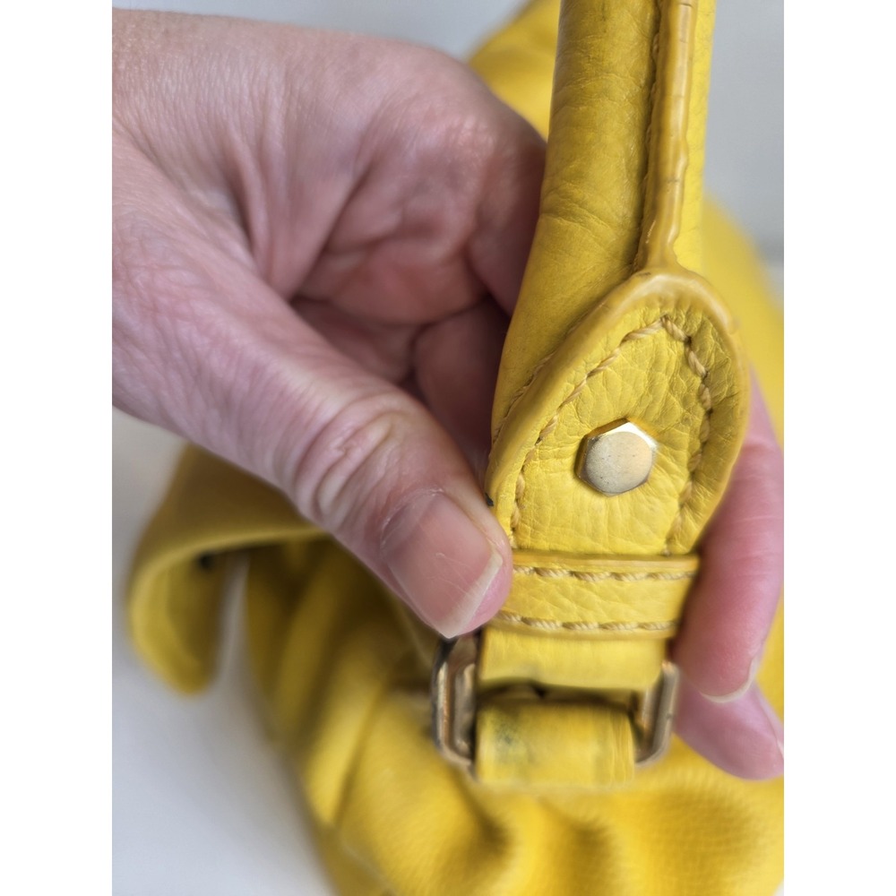 MARC by MARC JACOBS Classic Q Lil Ukita Leather Hobo Bag in Yellow Flap Shoulder - Picture 3 of 13